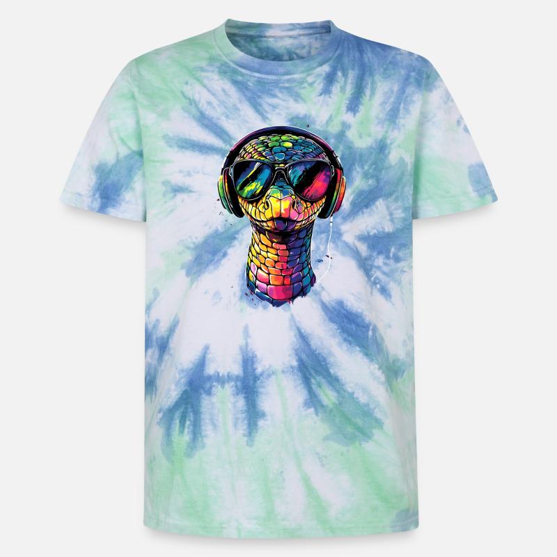 Schlange Python Kobra Klapperschlange Schlangen - Unisex Premium Tie Dye T-Shirt - Spiralblau