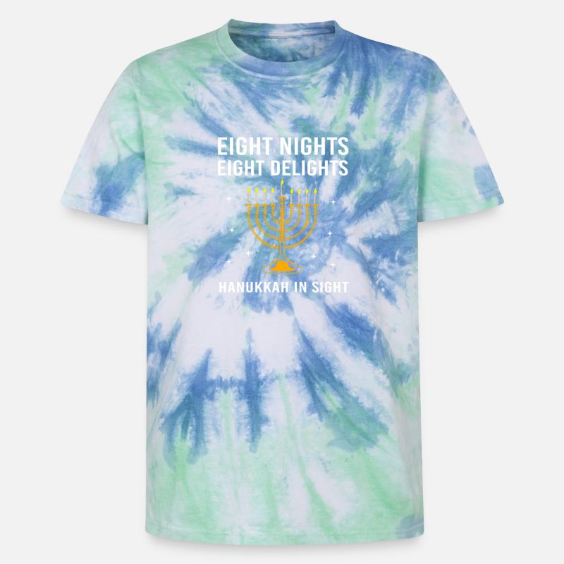 Hanoukka Hanoukka Hanoukka - T-shirt tie-dye premium unisexe - bleu spirale