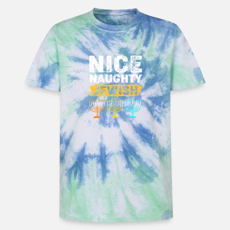 Hanoukka Hanoukka Hanoukka - T-shirt tie-dye premium unisexe - bleu spirale