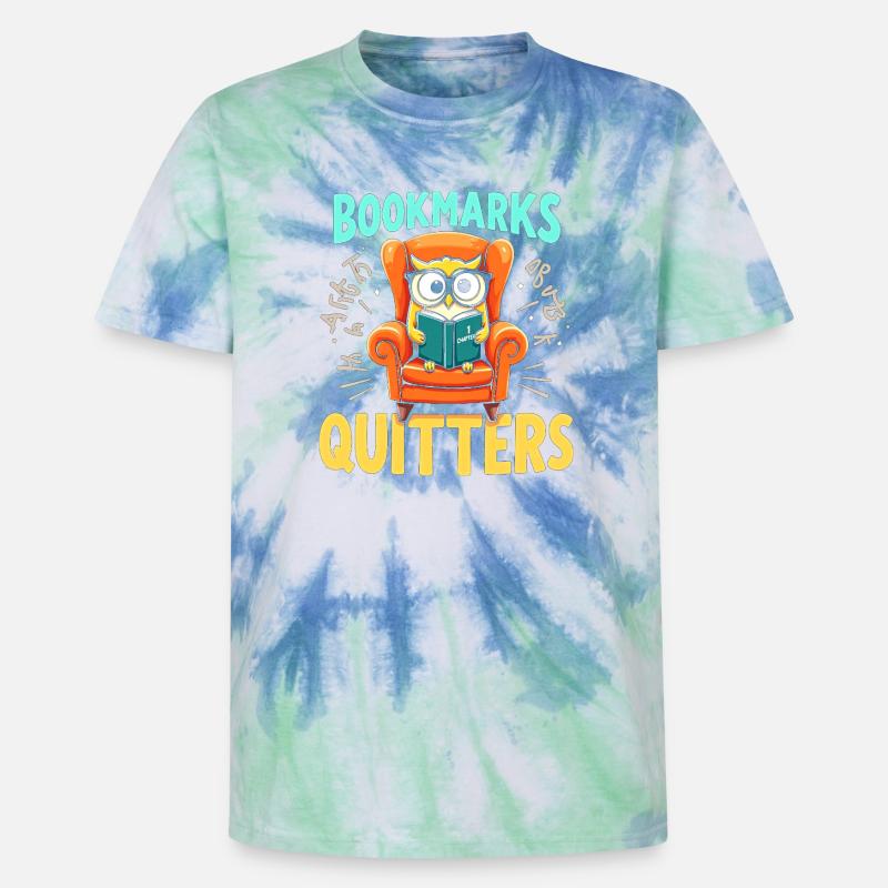 Eule Leser im Sessel Lesezeichen - Unisex Premium Tie Dye T-Shirt - Spiralblau