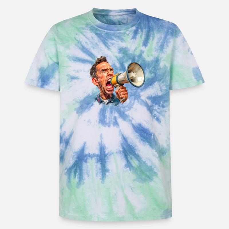 Megafon Ausbruch vom Schiri oder Marktschreier - Unisex Premium Tie Dye T-Shirt - Spiralblau