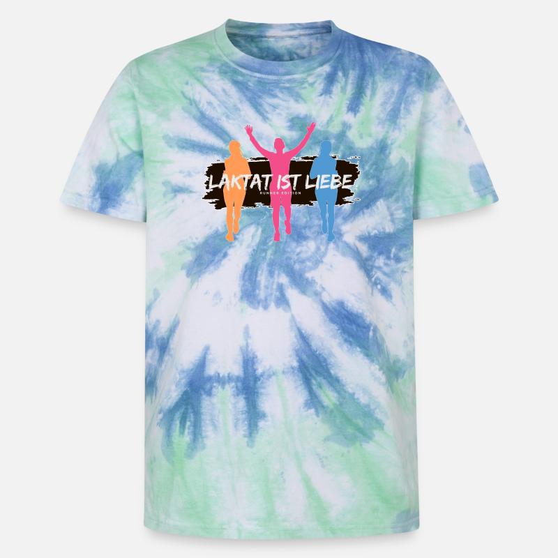 Laktat ist Liebe – Läufer Edition - Unisex Premium Tie Dye T-Shirt - Spiralblau