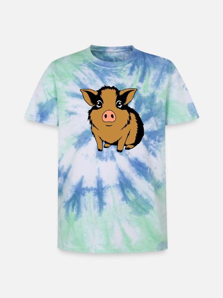 T-shirt cochon d’Inde cadeau - T-shirt tie-dye premium unisexe - bleu spirale