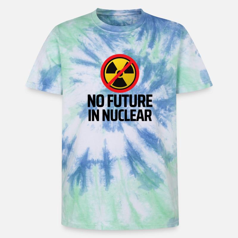 No nuclear power - Unisex Premium Tie-Dye T-Shirt - Blue Spiral