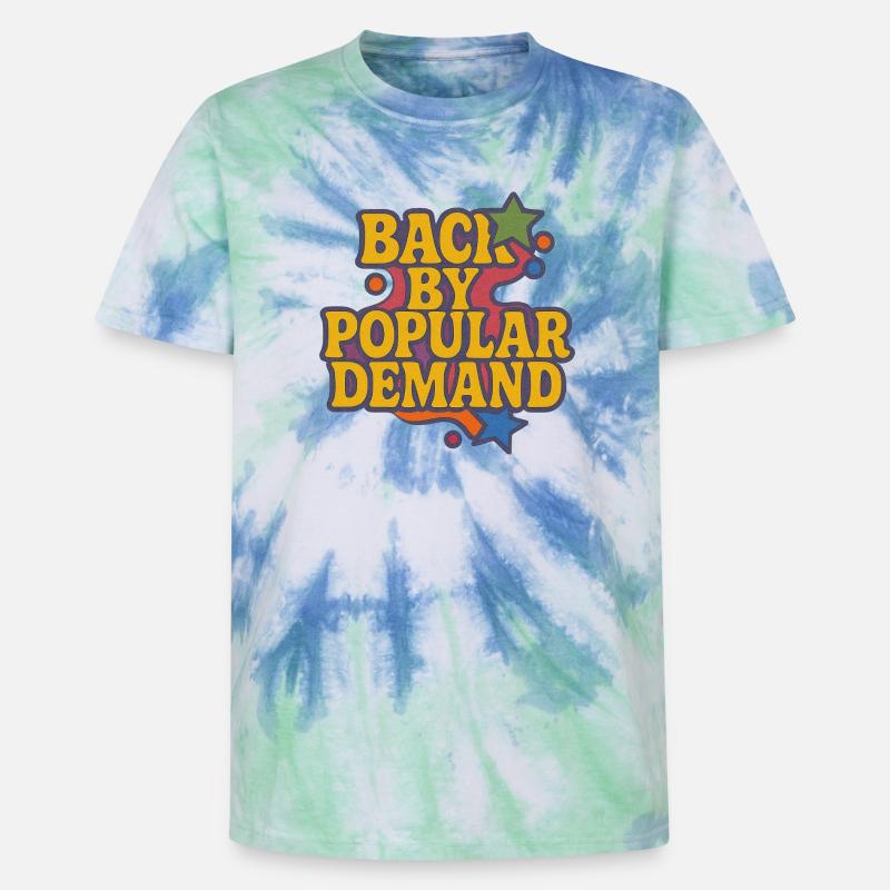 Back by Popular Demand Retro Script - Unisex Premium Tie-Dye T-Shirt - Blue Spiral