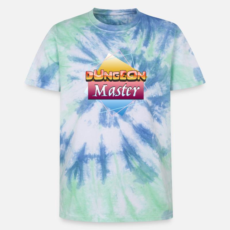 Retro Dungeon Masters Game Design Master - Unisex Premium Tie-Dye T-Shirt - Blue Spiral
