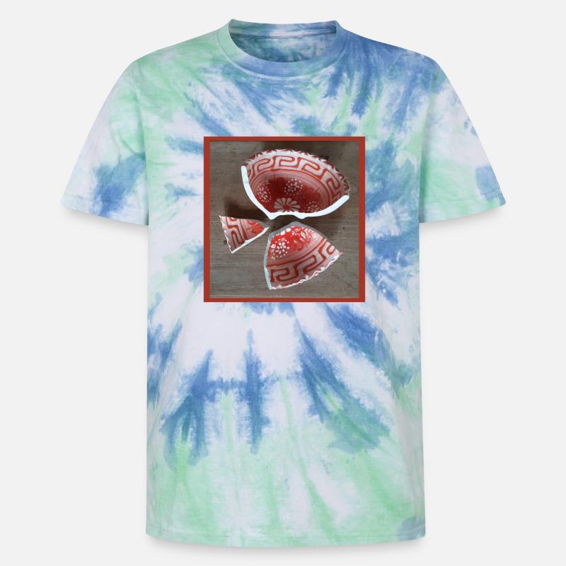 Broken Shell Patterning - Unisex Premium Tie-Dye T-Shirt - Blue Spiral