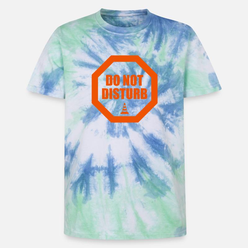 Do Not Disturb Warnung Stoppschild Statement - Unisex Premium Tie Dye T-Shirt - Spiralblau