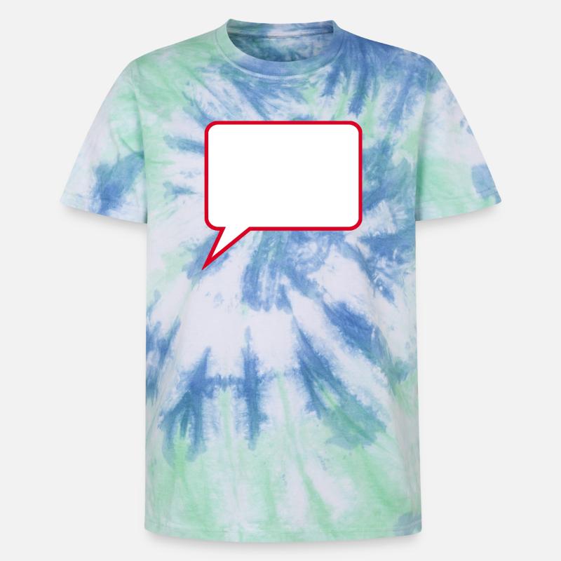 Personalize your own speech bubble comic - Unisex Premium Tie-Dye T-Shirt - Blue Spiral