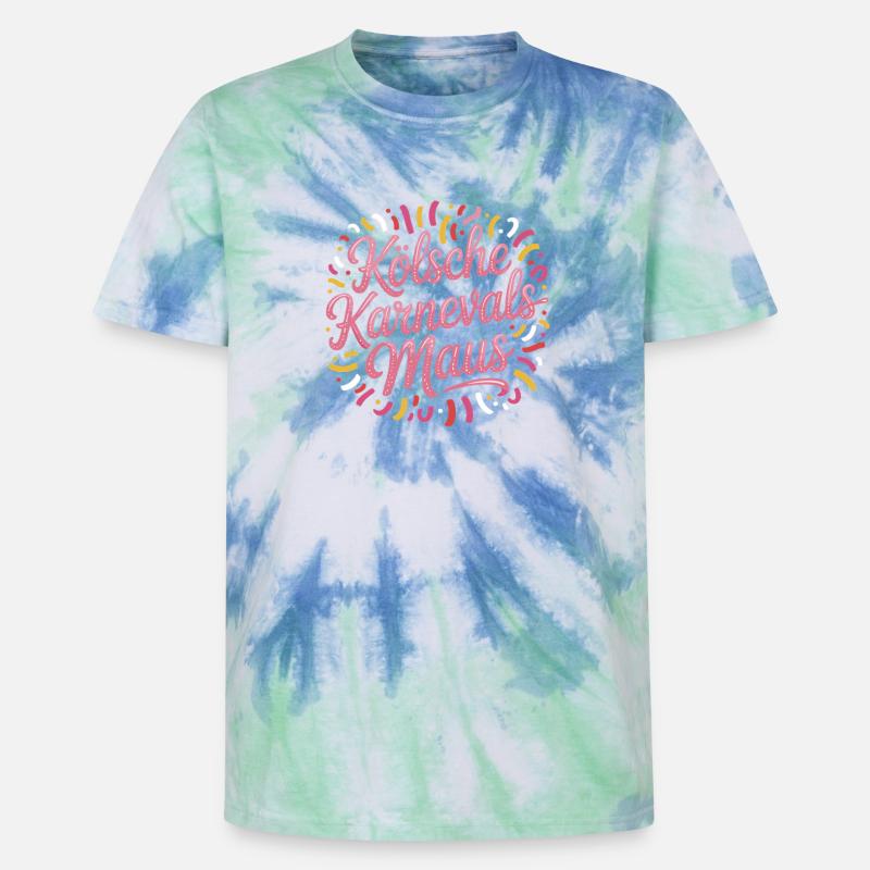 Kölsche Karnevalsmaus Karneval Köln Kölner Maus - Unisex Premium Tie Dye T-Shirt - Spiralblau