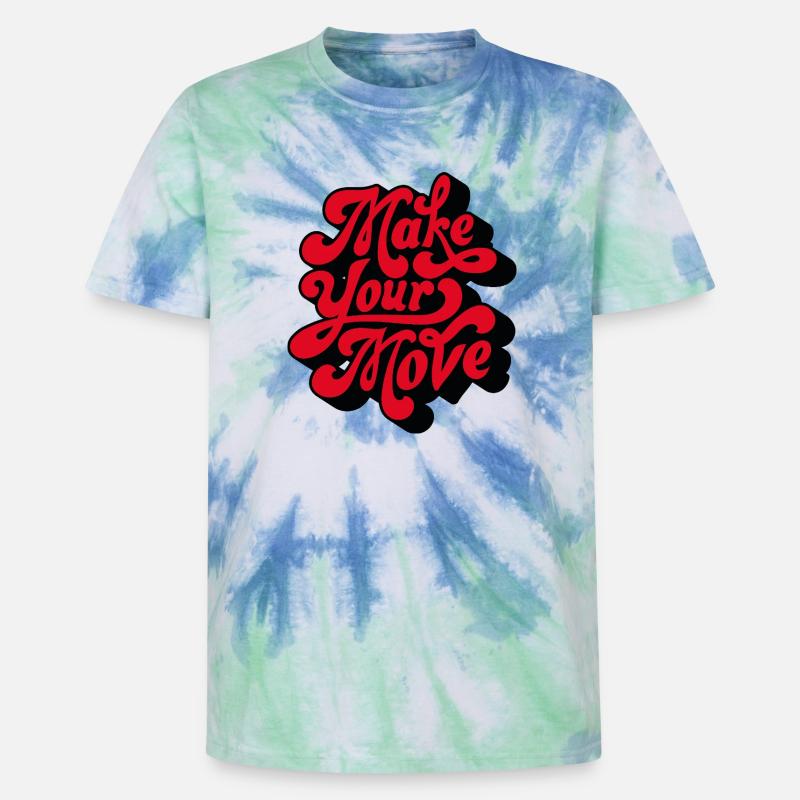 Faites votre amour un script rétro - T-shirt tie-dye premium unisexe - bleu spirale