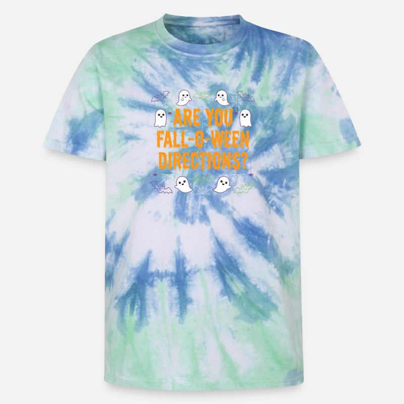 Bist du ein Herbst-O-Ween-Anleitungslehrer? Hallow - Unisex Premium Tie Dye T-Shirt - Spiralblau