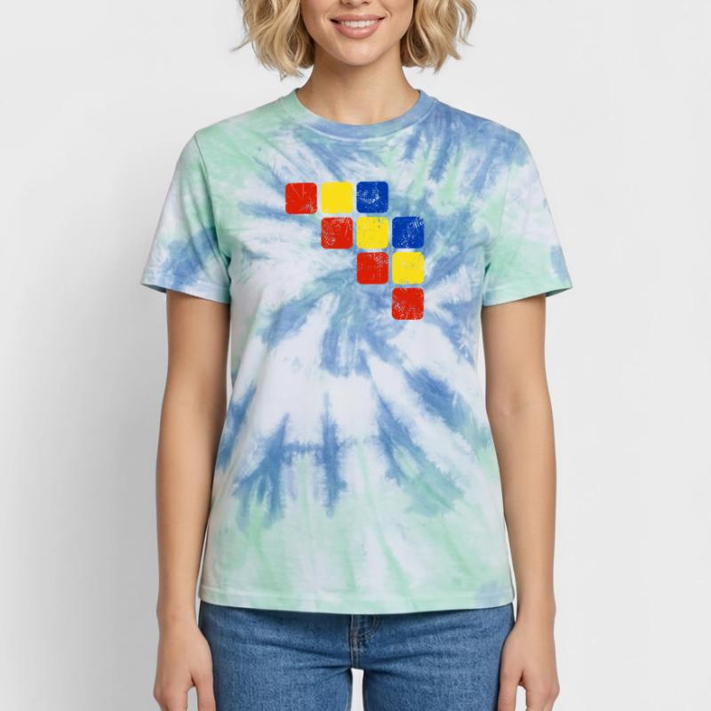 Colors Ornament Pattern - Basic Colors Unisex Premium Tie-Dye T-Shirt