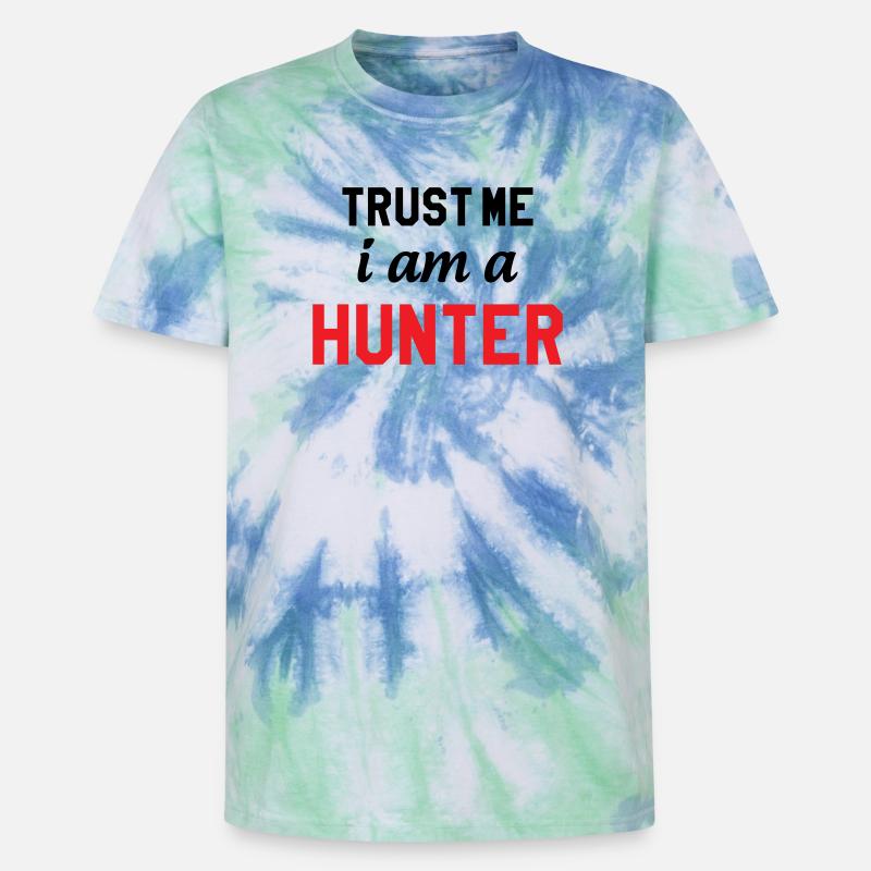 Glaub mir, ich bin ein Jäger - Unisex Premium Tie Dye T-Shirt - Spiralblau