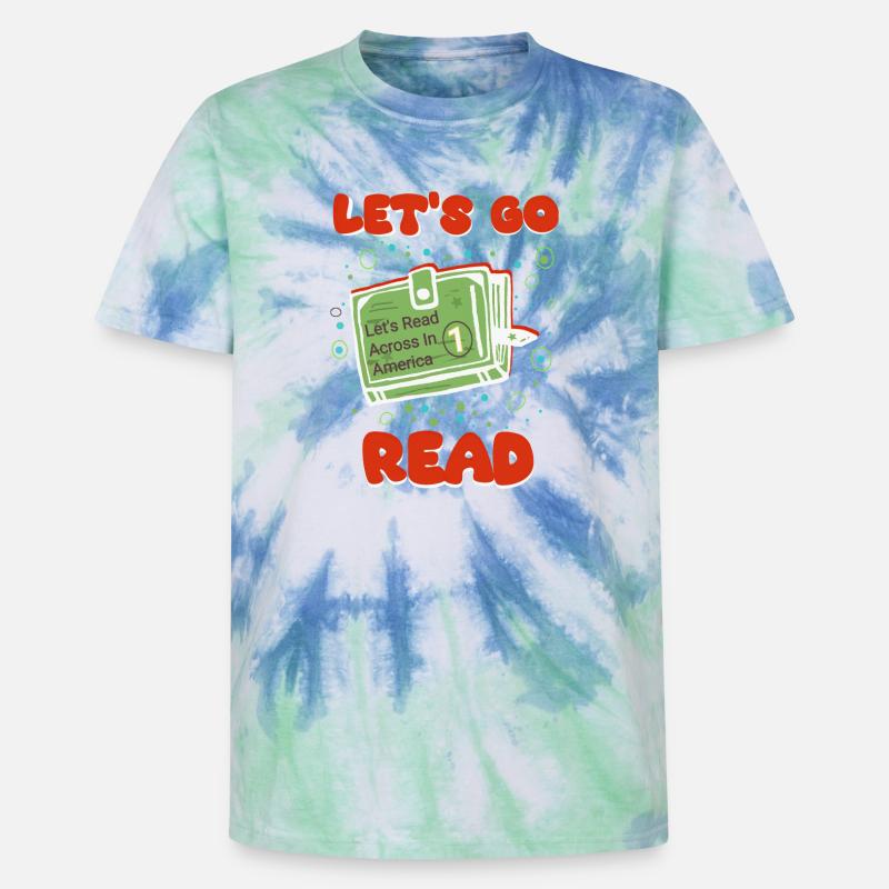 Lesen Sie Quer durch Amerika - Unisex Premium Tie Dye T-Shirt - Spiralblau