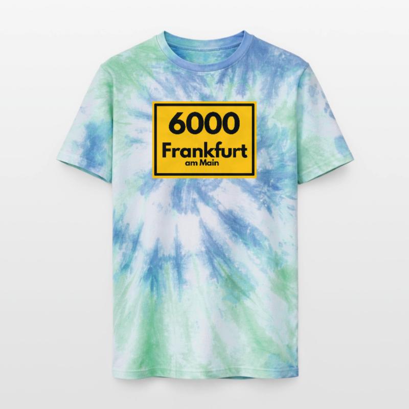 OLD POSTCODE POSTCODE RETRO 6000 FRANKFURT AM MAIN Unisex Premium Tie-Dye T-Shirt