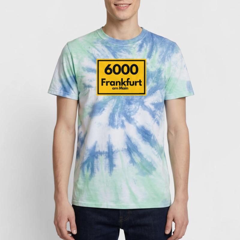 OLD POSTCODE POSTCODE RETRO 6000 FRANKFURT AM MAIN Unisex Premium Tie-Dye T-Shirt