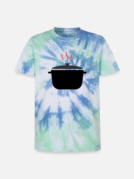 Kochtopf Dampf Kochen - Unisex Premium Tie Dye T-Shirt - Spiralblau