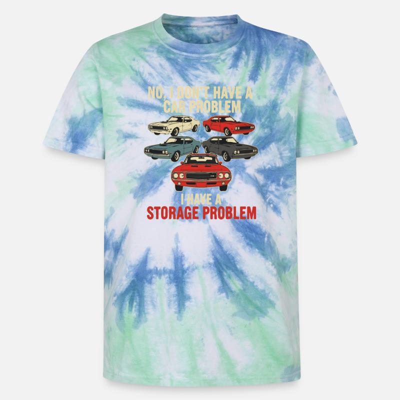 Storage Problem Car Meme Tee - Unisex Premium Tie Dye T-Shirt - Spiralblau