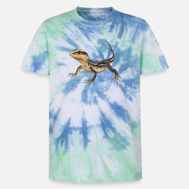 Eidechsen Eidechse - Unisex Premium Tie Dye T-Shirt - Spiralblau