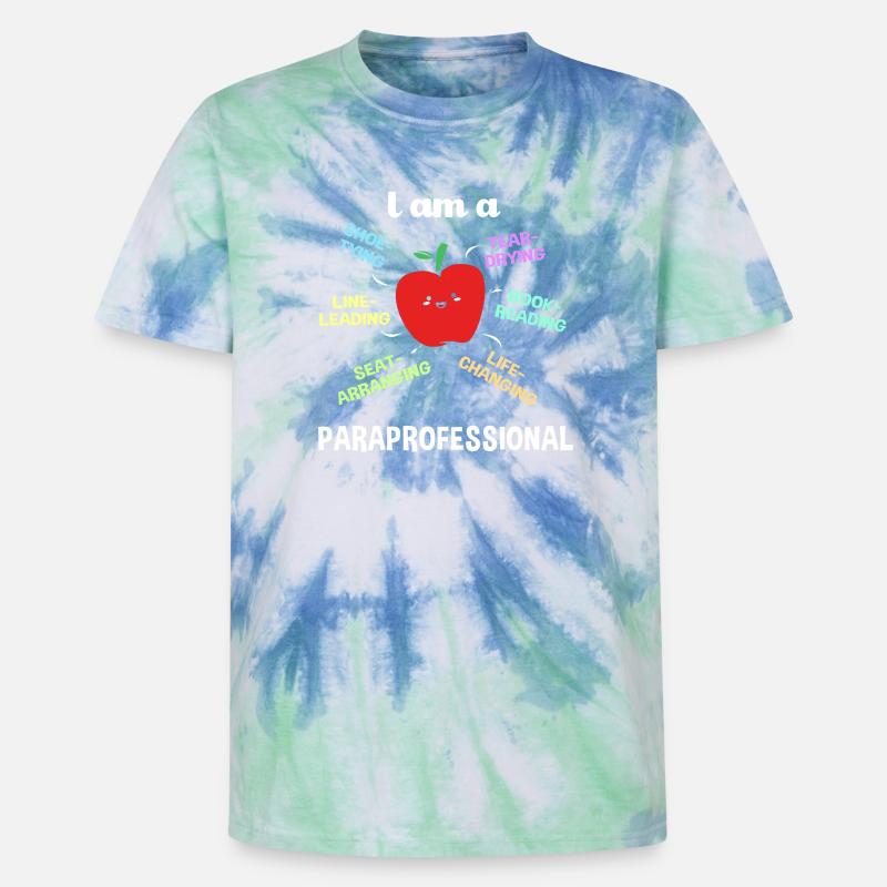 Lehrerassistent Paraprofessional Paraeducator - Unisex Premium Tie Dye T-Shirt - Spiralblau