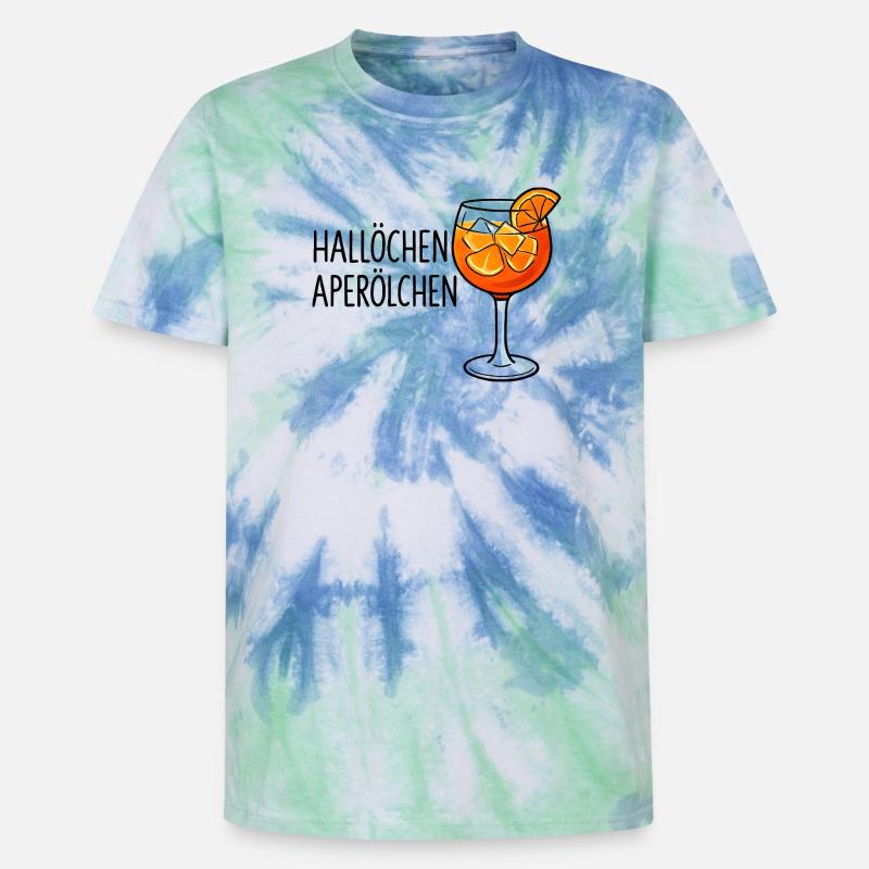 Hallöchen Aperölchen Party Spritz Gift Idea - Unisex Premium Tie-Dye T-Shirt - Blue Spiral