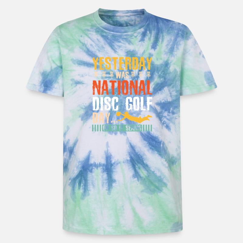 Disc Golf Geschenke Discgolf - Unisex Premium Tie Dye T-Shirt - Spiralblau