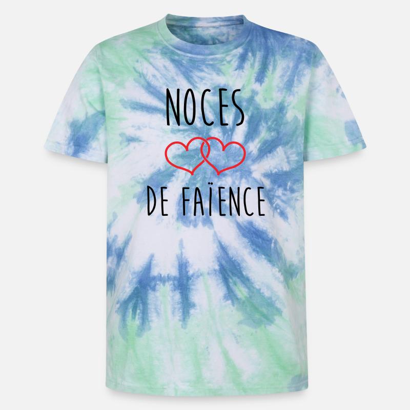Lertøjsbryllup 9 års ægteskab - Unisex Premium tie-dye T-shirt - spiralblå