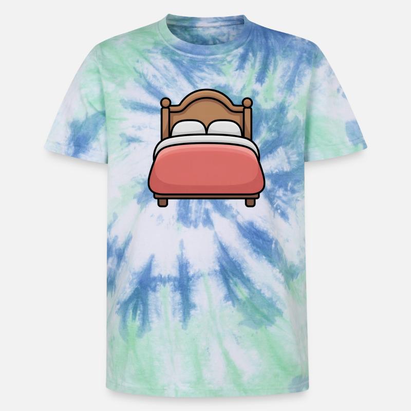 Bed - Comic Bed - Unisex Premium Tie-Dye T-Shirt - Blue Spiral