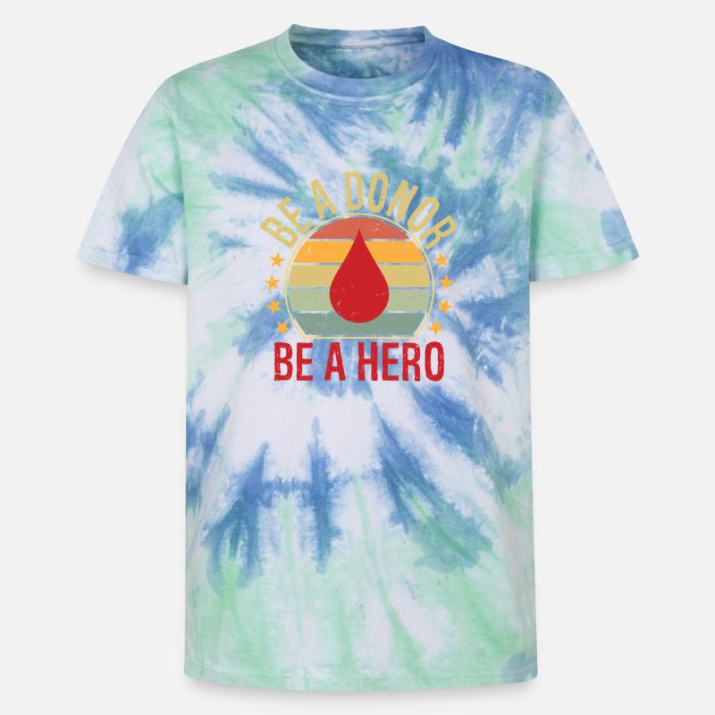 Sei ein Spender Sei ein Held - Unisex Premium Tie Dye T-Shirt - Spiralblau