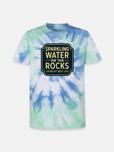 Sparkling water on rocks neon - Unisex Premium Tie-Dye T-Shirt - Blue Spiral
