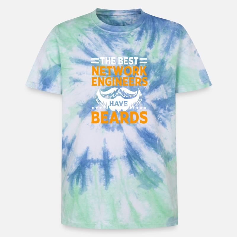 Network Computer Scientist Programmer Admin - Unisex Premium Tie-Dye T-Shirt - Blue Spiral