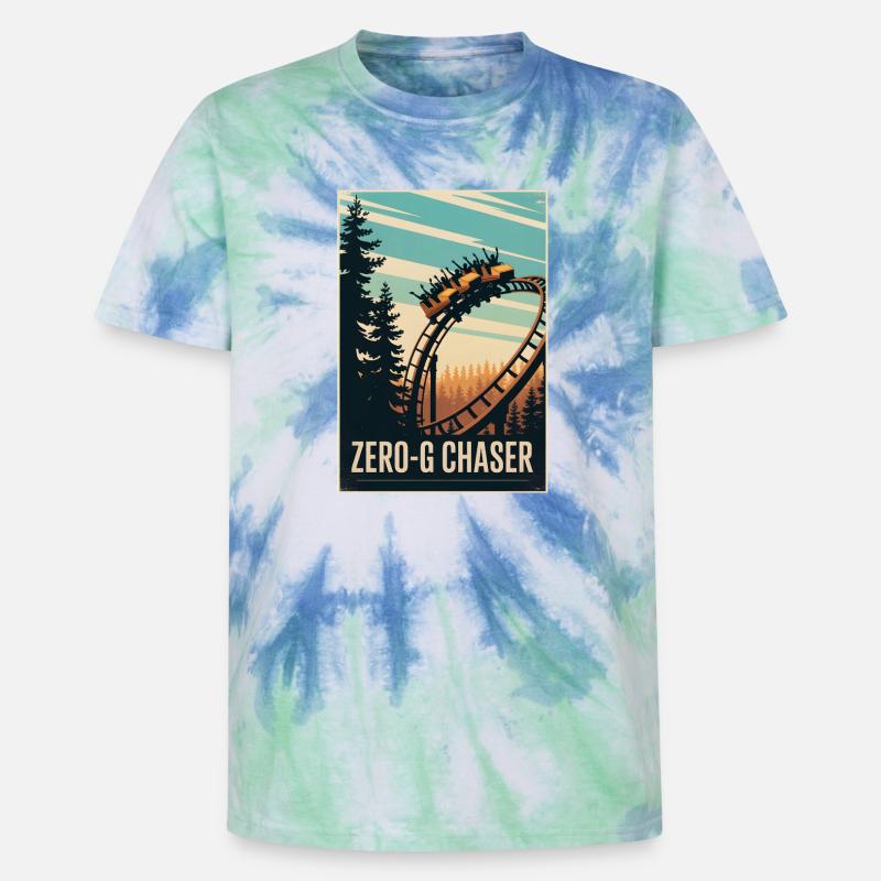 Zero-G Jäger | Achterbahn Thrill - Unisex Premium Tie Dye T-Shirt - Spiralblau