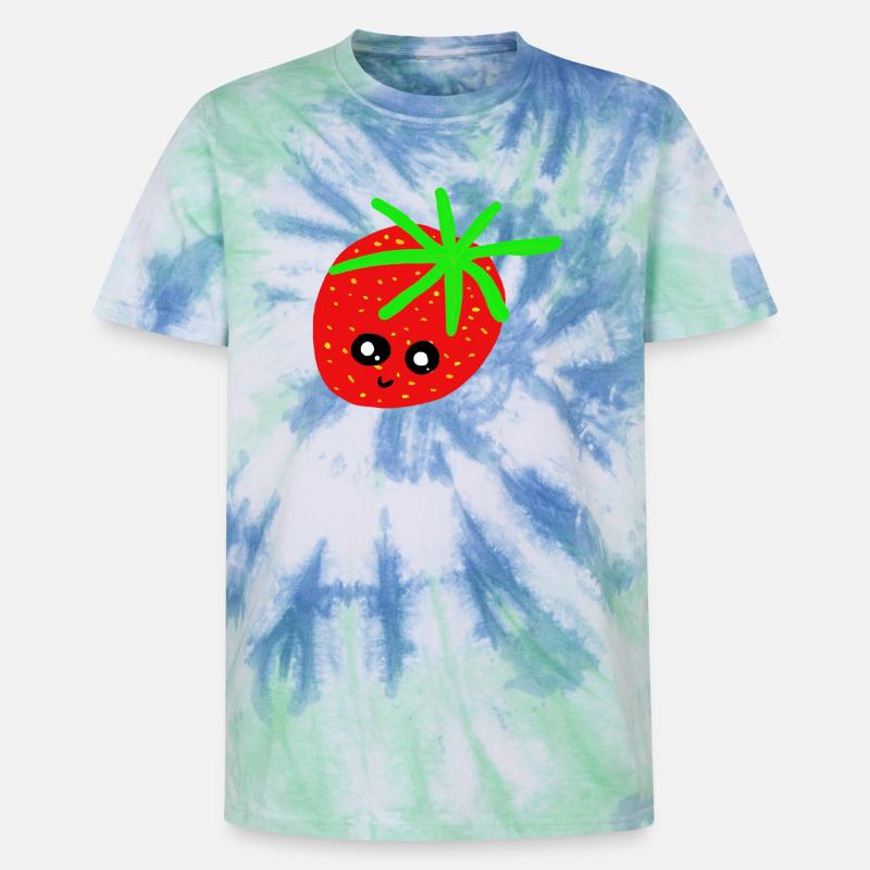 Erdbeere Kinder Erdbeeren  - Unisex Premium Tie Dye T-Shirt - Spiralblau