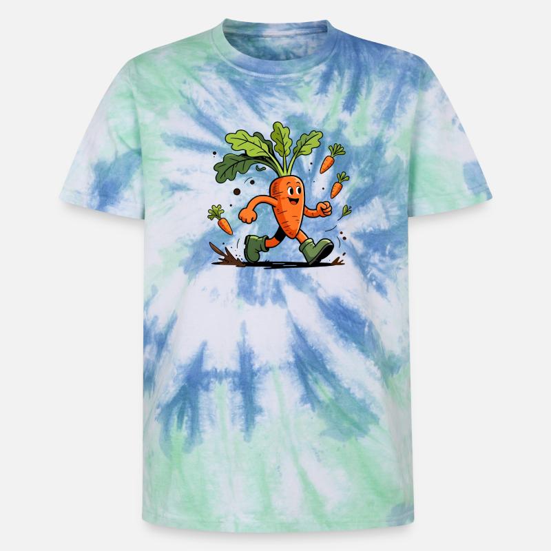 Spaßiger dynamischer Karottengärtner - Unisex Premium Tie Dye T-Shirt - Spiralblau