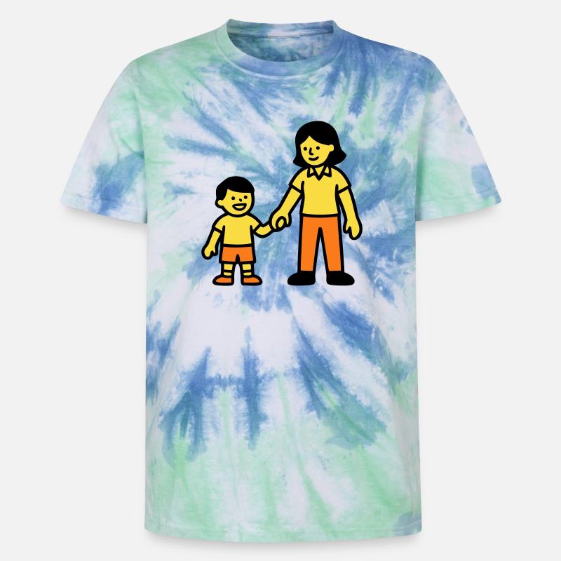 Erzieherin Kind Hand Logo - Unisex Premium Tie Dye T-Shirt - Spiralblau