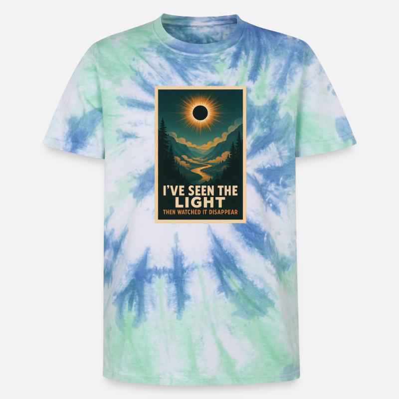 Light Disappears | Eclipse - Unisex Premium Tie-Dye T-Shirt - Blue Spiral