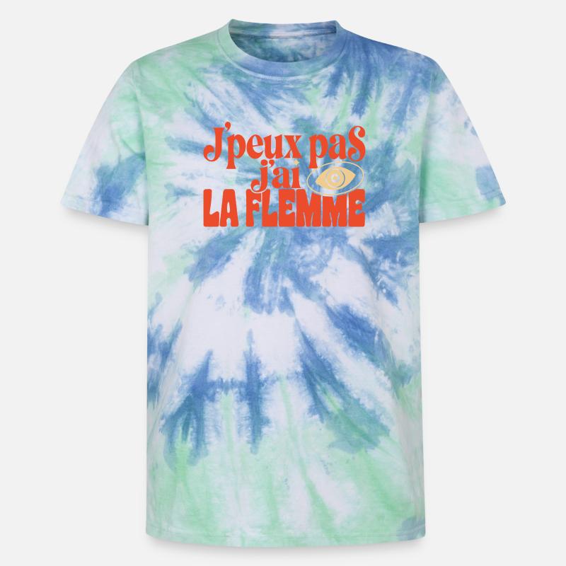 Flemme Pop Œil Retro - T-shirt tie-dye premium unisexe - bleu spirale
