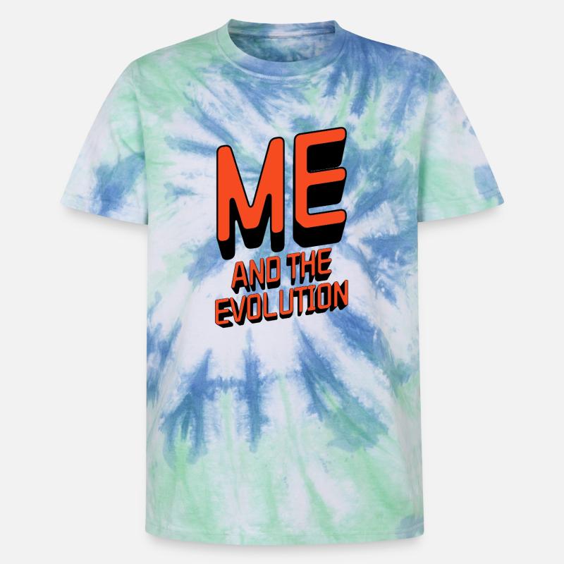 Me and the Evolution - Unisex Premium Tie-Dye T-Shirt - Blue Spiral