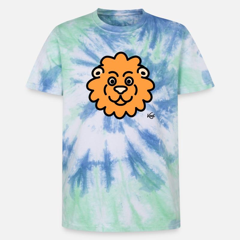 Löwe groß - Unisex Premium Tie Dye T-Shirt - Spiralblau