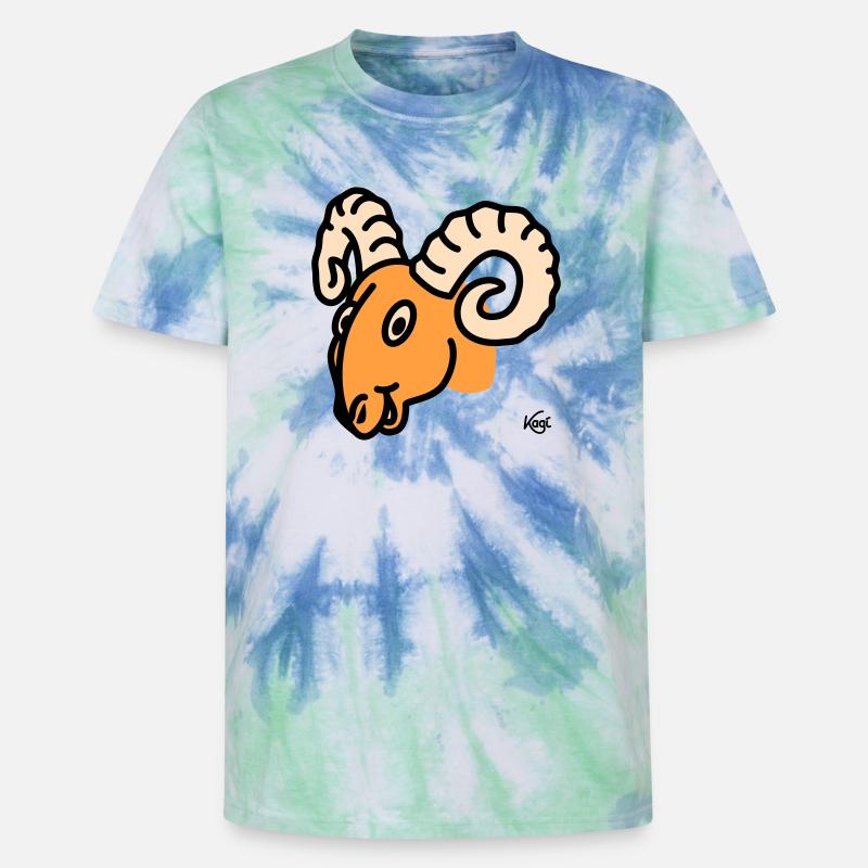 Widder groß - Unisex Premium Tie Dye T-Shirt - Spiralblau