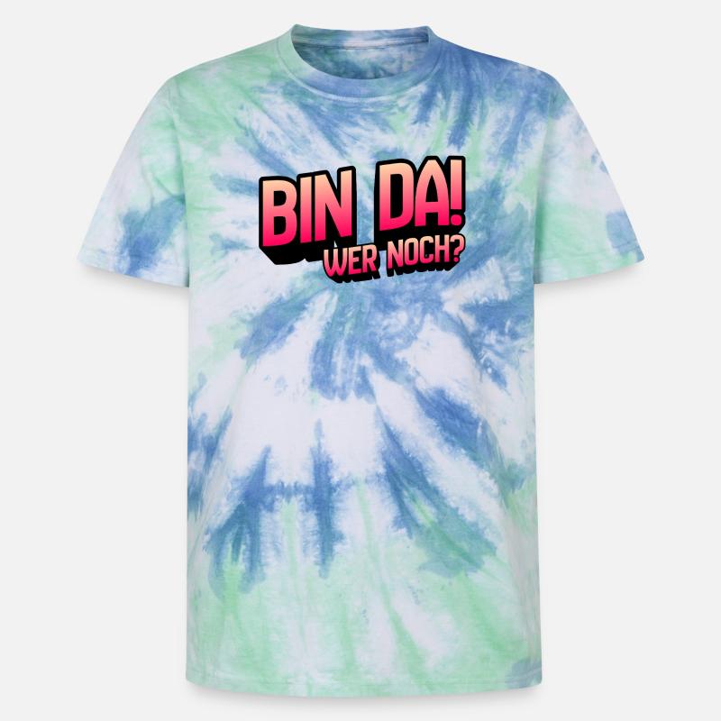 Bin Da Wer Noch Gradient - Unisex Premium Tie Dye T-Shirt - Spiralblau