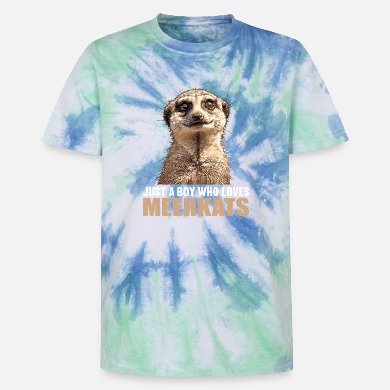 Suricate Erdmännchen - T-shirt tie-dye premium unisexe - bleu spirale