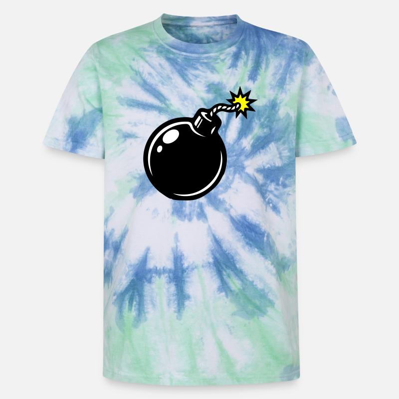 Bombe Comic - Unisex Premium Tie Dye T-Shirt - Spiralblau