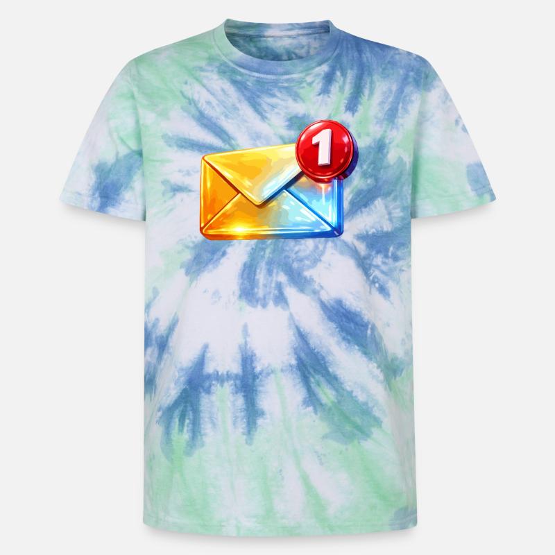 Erste Abzeichen-E-Mail - Unisex Premium Tie Dye T-Shirt - Spiralblau