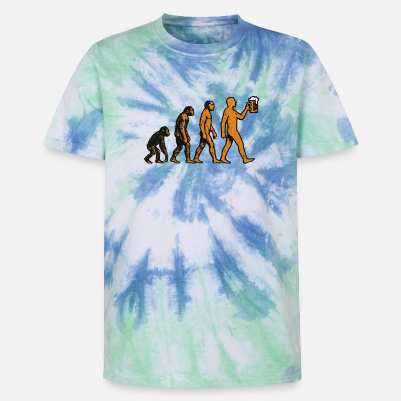 Evolution Bier - Unisex Premium Tie Dye T-Shirt - Spiralblau