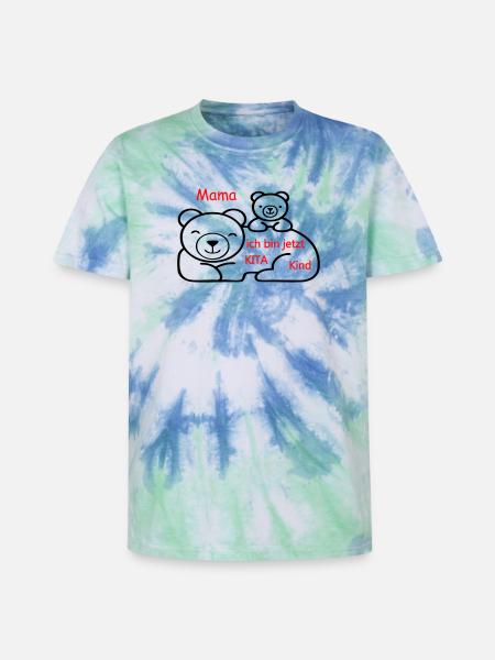 Kita Kind - Unisex Premium Tie Dye T-Shirt - Spiralblau