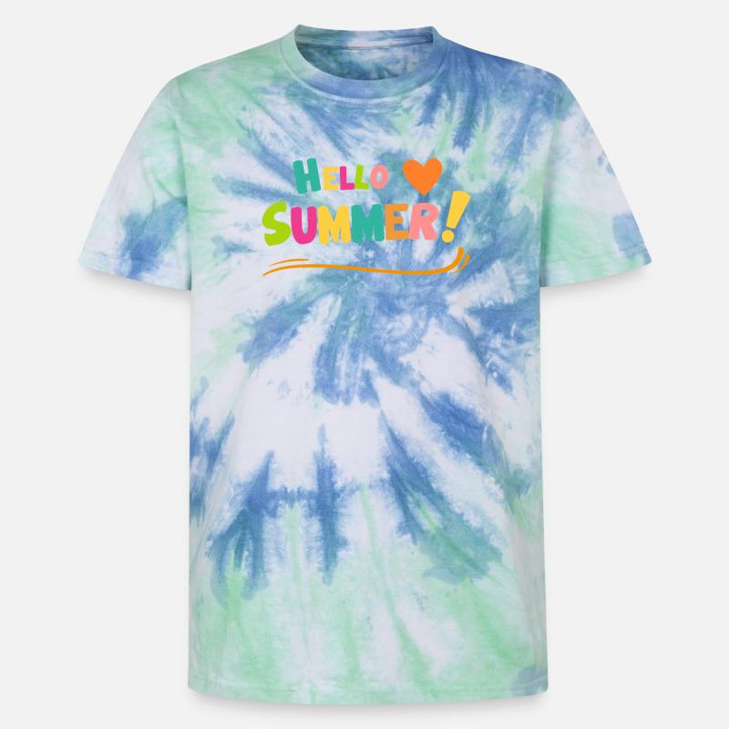 Hello Summer Farbexplosion - Unisex Premium Tie Dye T-Shirt - Spiralblau