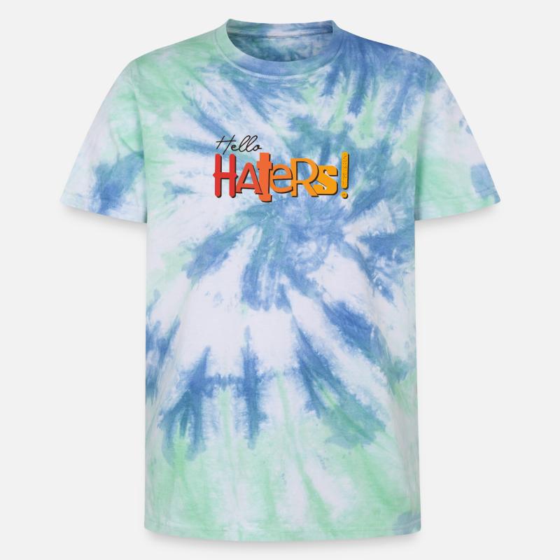 Hello Haters! Cooles Statement - Unisex Premium Tie Dye T-Shirt - Spiralblau
