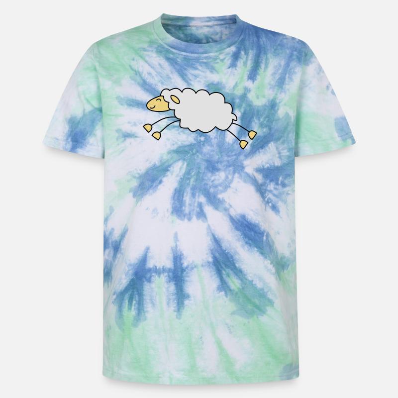 springendes schaf schäfer - Unisex Premium Tie Dye T-Shirt - Spiralblau